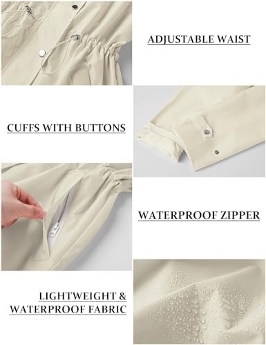 Avoogue Rain Jacket for Women Waterproof Lightweight Hooded ...