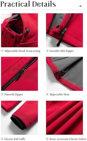 Pursky Women's Softshell Jacket Lightweight Fleece Lined Rai...