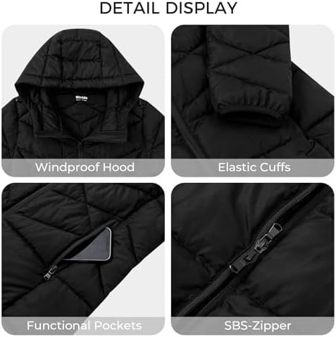 Wantdo Women's Packable Down Jacket Light Weight Puffer Coat...
