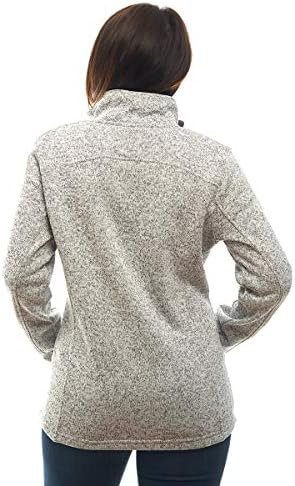 Womens Knitted Sweater Unique Speckled Zip Up Fleece Jacket,...