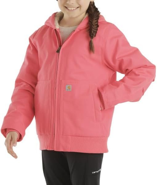 Carhartt Girls' Zip Front Canvas Insulated Hooded Active Jac