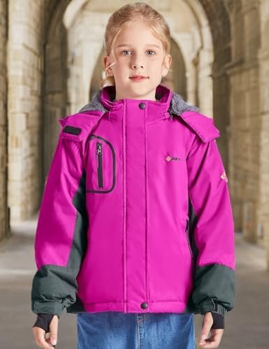 GEMYSE Girl's Waterproof Ski Snow Jacket Fleece Windproof Wi...