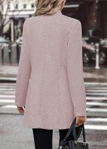 chouyatou Women's Business Casual Herringbone Wool Coat Butt...