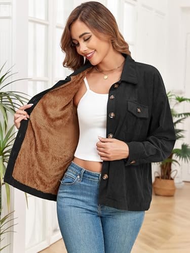 ZAFUL Women's Corduroy Loose Jacket Vintage Raglan Sleeve Ca...