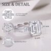 3ct Moissanite Engagement Ring for Women, 10 * 8MM Main Ston...