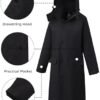 wantdo Long Rain Coat for Women Waterproof Raincoat with Hoo...