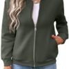 Women's Zip Up Sweatshirts Jackets Long Sleeve Bomber Jacket...