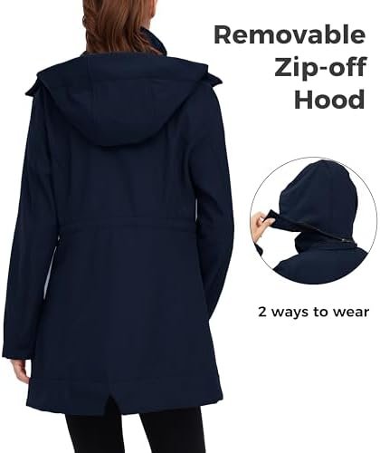 wantdo Women's Softshell Jacket Hooded Fleece Lined Waterpro...