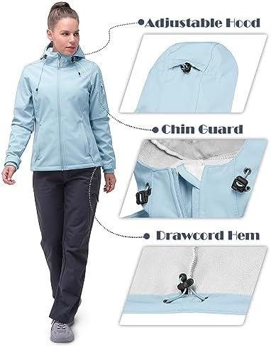 33,000ft Women's Softshell Jacket, Fleece Lined Warm Jacket ...