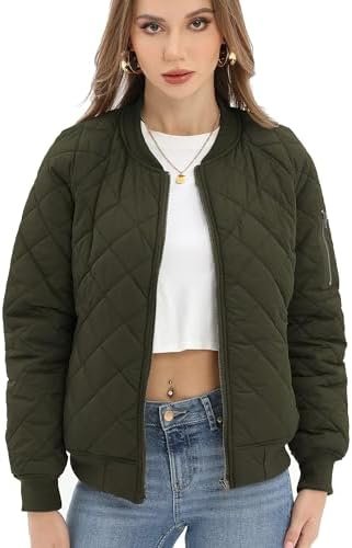 Argstar Women's Quilted Bomber Jakcet with 5 Pockets (XS-XXL...