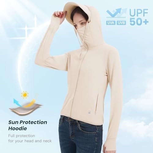 Women's UPF 50+ Sun Protection Jacket Lightweight Cooling Lo...