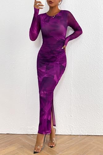 PRETTYGARDEN Women's Bodycon Maxi Dress Fall Spring Fashion ...