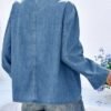Tankaneo Womens Tie Front Denim Jacket Long Wide Sleeve Loos...