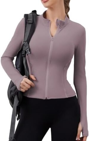 Women Built-In Pockets Athletic Jackets Slim Fit Full Zip up... Women Built-In Pockets Athletic Jackets Slim Fit Full Zip up...