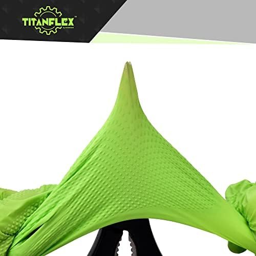 TitanFlex Thor Grip Heavy Duty Green Industrial Nitrile Glov...