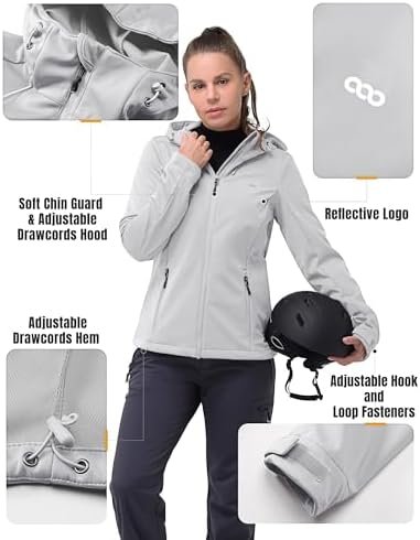 33,000ft Women's Softshell Jacket with Hood Waterproof Light...