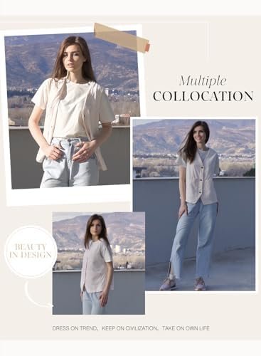 Dokotoo Womens Corduroy Vests Outerwear 2025 Button-Down Lig...