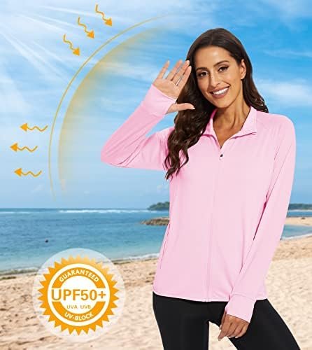 MAGCOMSEN Women's UPF 50+ Lightweight Athletic Jacket Sun Pr...
