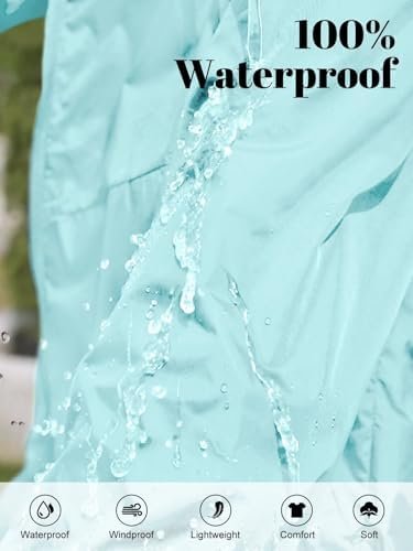 Rain Jacket Women Waterproof Packable Raincoat With Pocket L...