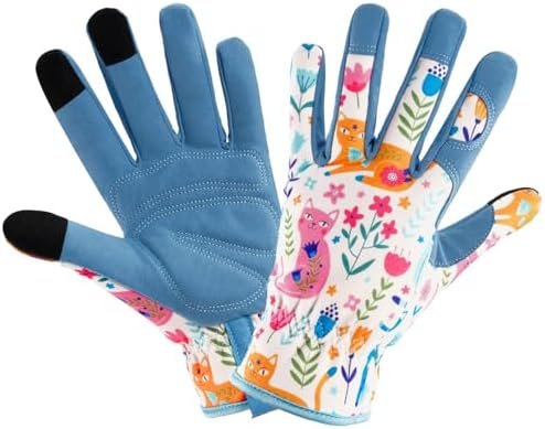 Gardening Gloves for Women, Printed Touchscreen Garden Glove...