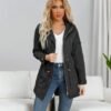 Women's Ligtweight Jackets Anorak Utility Drawstring Waist H...