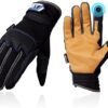 Work Gloves Leather Mechanic Touchscreen Working Constructio...