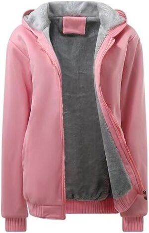 JiangWu Womens Fashion Fleece Sherpa Lined Hooded Coat Winte... JiangWu Womens Fashion Fleece Sherpa Lined Hooded Coat Winte...