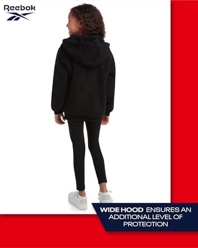 Reebok Girls’ Fleece Jacket – Full Zip Faux Fur Teddy Coat –...