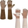 HANDLANDY Bundle - 2 Pairs of Long Pigskin Leather Pruning G...
