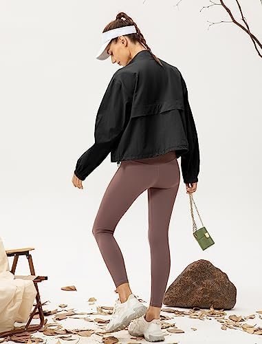 Locachy Women's Lightweight Zip Up Athletic Jacket Stand Col...