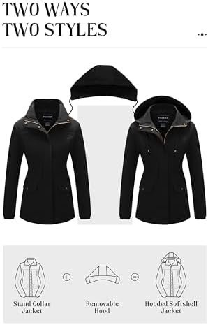 Pursky Women's Cotton Anorak Jacket Lightweight Casual Milit...