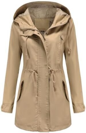 Women's Ligtweight Jackets Anorak Utility Drawstring Waist H... Women's Ligtweight Jackets Anorak Utility Drawstring Waist H...