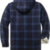ZITY Men's Flannel Hooded Jacket Fleece Sherpa Lined Plaid S...