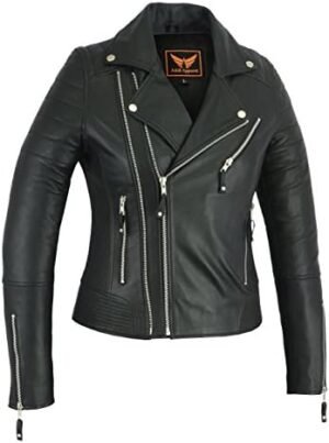 A&H Apparel Women Motorcycle Genuine Sheep Lightweight Leath... A&H Apparel Women Motorcycle Genuine Sheep Lightweight Leath...