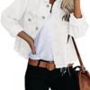 Jayscreate Women's Jean Denim Jacket Pockets Oversized Rippe...