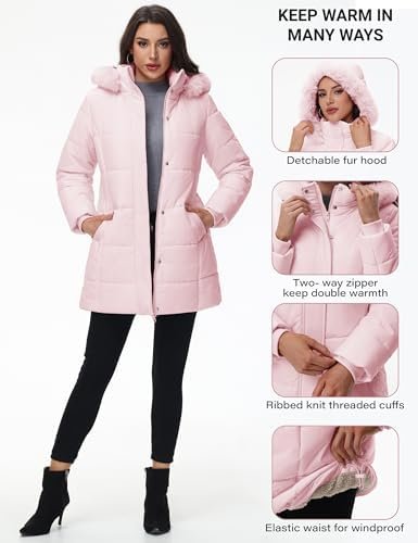 YUCOLEN Womens Winter Parka Coat Warm Thicken Jacket Down Pu...