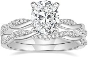 Mameloly 3ct Engagement Rings for Women Oval Cut Bridal Ring...