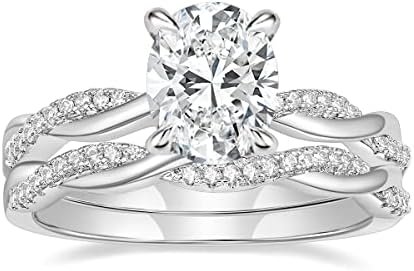 Mameloly 3ct Engagement Rings for Women Oval Cut Bridal Ring...