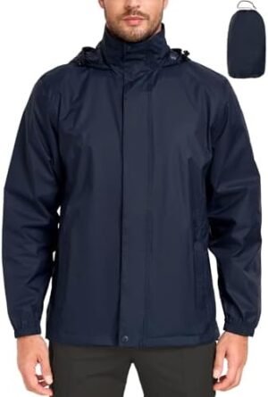 MANSDOUR Men's Packable Rain Jacket Waterproof Lightweight W... MANSDOUR Men's Packable Rain Jacket Waterproof Lightweight W...