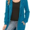 Locryz Women's Casual Pockets Zip Up Hoodies Fleece Tunic Sw...