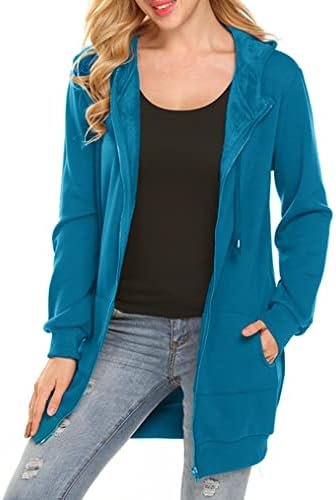 Locryz Women's Casual Pockets Zip Up Hoodies Fleece Tunic Sw...