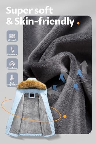 CREATMO US Girl's Long Length Winter Coat Parka Water Resist...