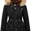 Women's Fur Hood Winter Parka Thicken Winter Jacket Coat Hoo...