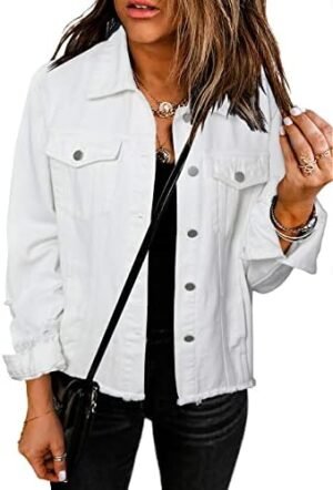 EVALESS Womens Boyfriend Washed Crop Denim Jean Jacket Coat EVALESS Womens Boyfriend Washed Crop Denim Jean Jacket Coat