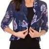 Women's Open Front Cropped Cardigan 3/4 Sleeve Casual Shrugs...