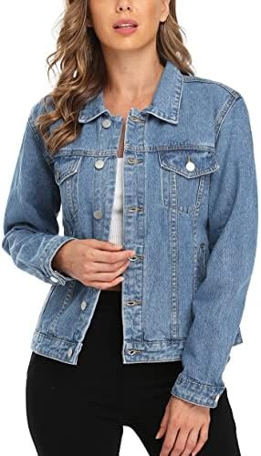 MISS MOLY Women's Denim Jackets Button Up Long Sleeve Basic ...