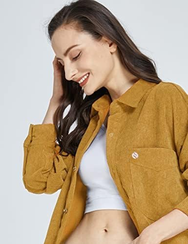 SSLR-Womens-Corduroy-Shacket-Jacket-Oversized Button Down Sh...