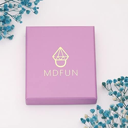 MDFUN Three-In-One Square Wedding Engagement Ring,18K White ...