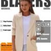 Womens Casual Blazers Open Front Long Sleeve Fully Lined Wor...