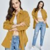 SSLR-Womens-Corduroy-Shacket-Jacket-Oversized Button Down Sh...